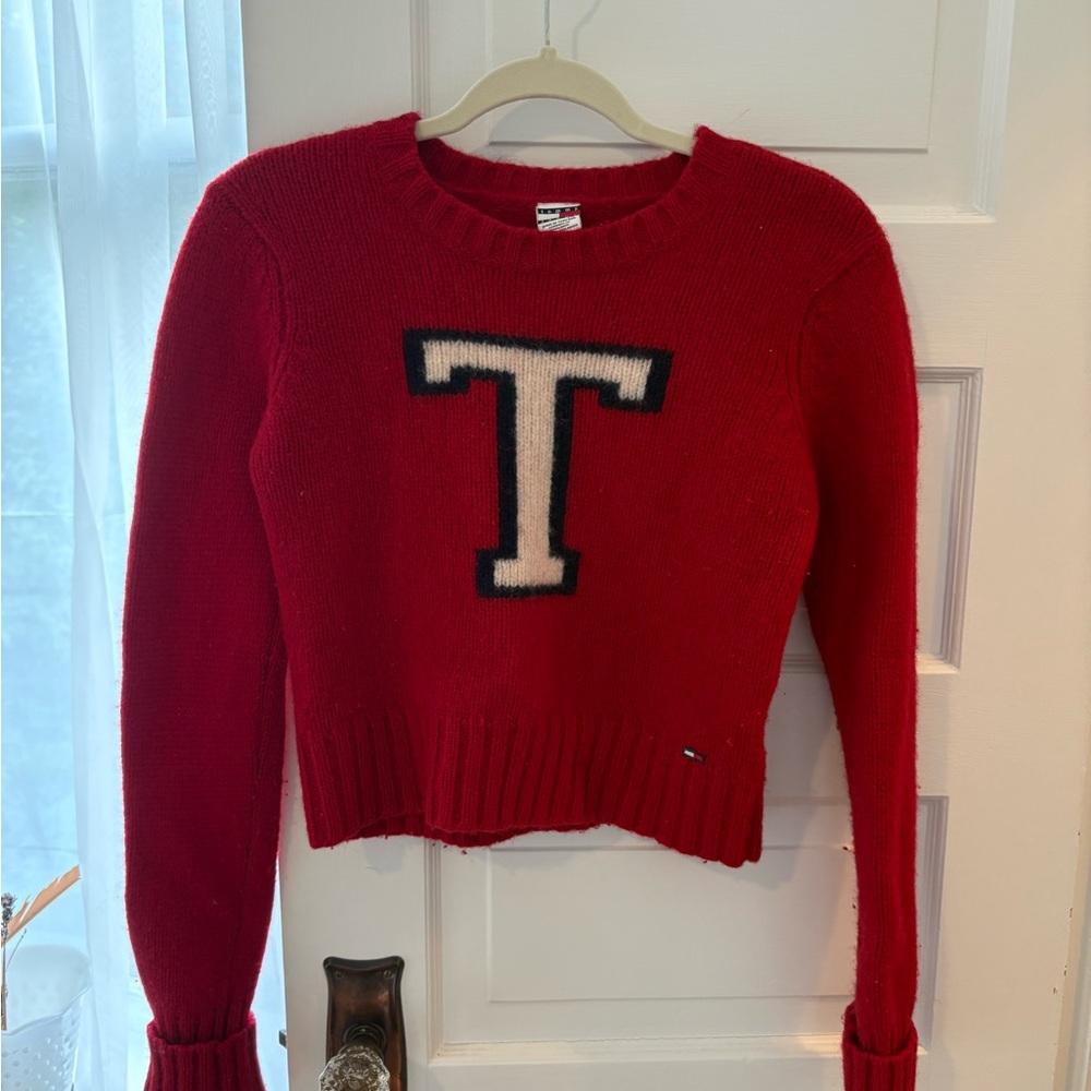 Tommy Hilfiger Red Crew Neck Sweater